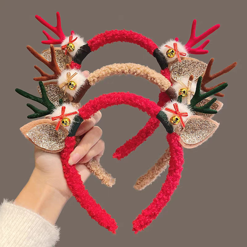 Reindeer Antlers Headband - Tiara de Natal com chifres de