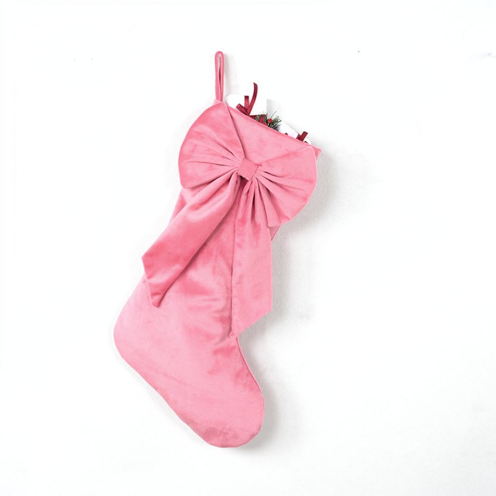 Christmas Stocking Hanging - Meia de veludo natalina de 18