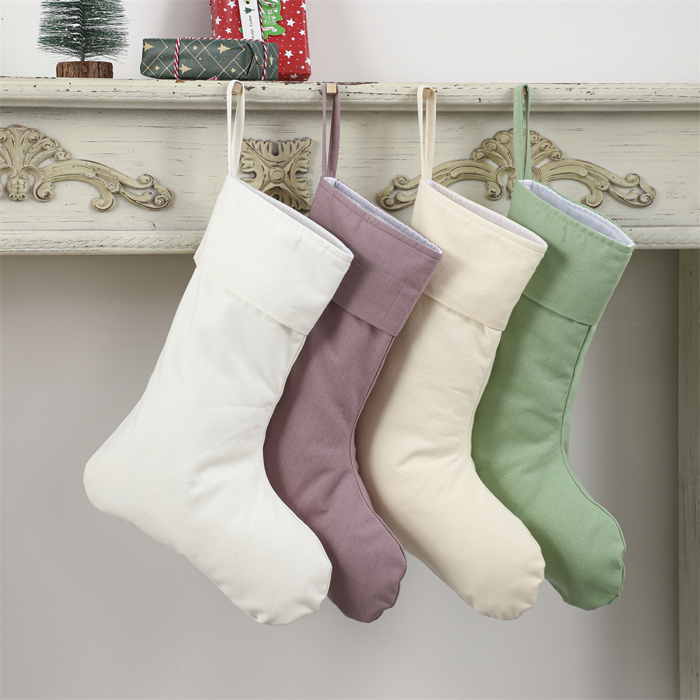 Meia de Natal de Linho Natural - Christmas Stocking Hanging avaliação e preço