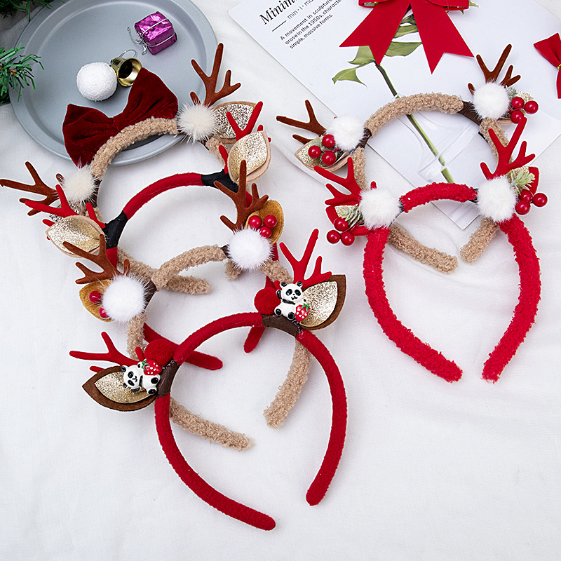 Tiara de Natal com chifres de  - Reindeer Antlers Headband avaliação e preço