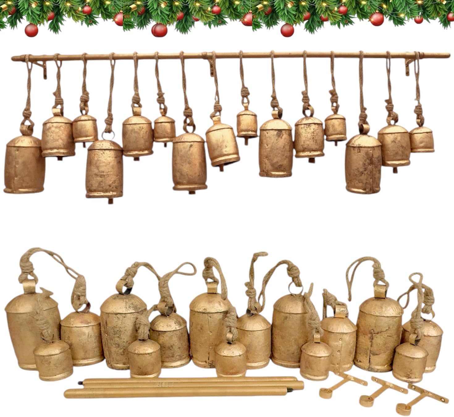 Sinos Gigantes Rústicos de Nat - Christmas Stocking Hanging avaliação e preço