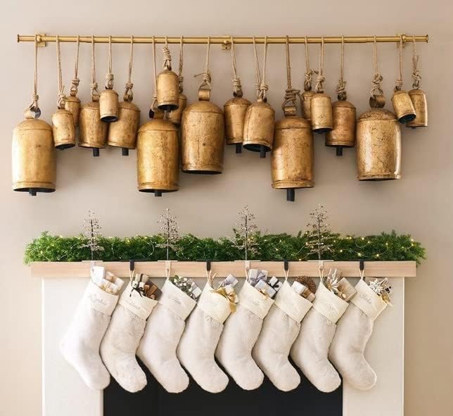 Sinos Gigantes Rústicos de Nat - Christmas Stocking Hanging avaliação e preço
