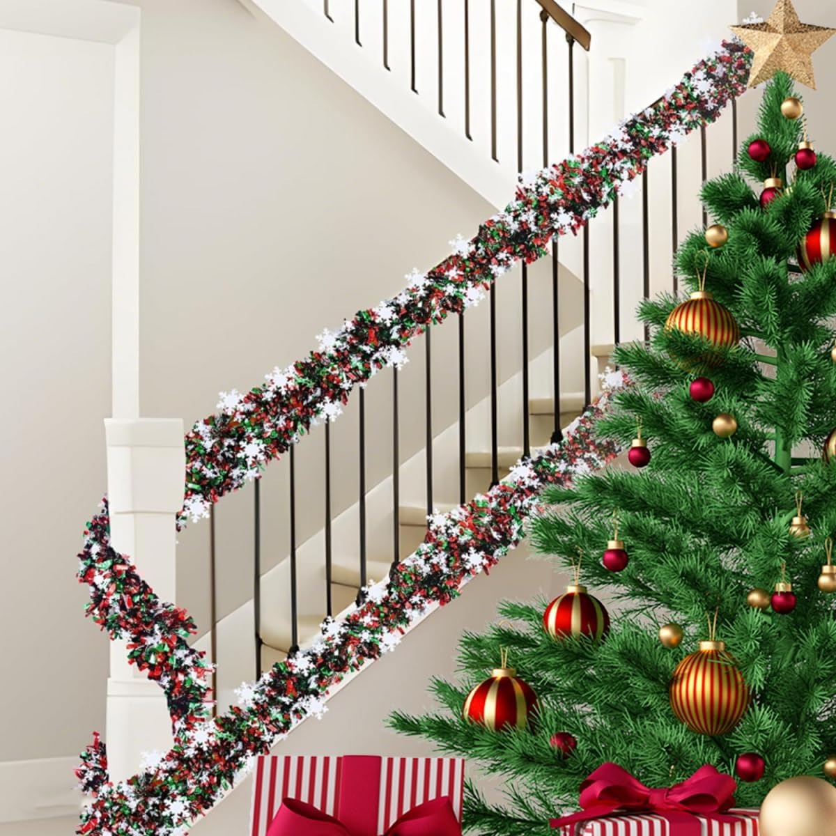 Guirlanda de Tinsel de Natal 2 - Tinsel Garland Decoration avaliação e preço