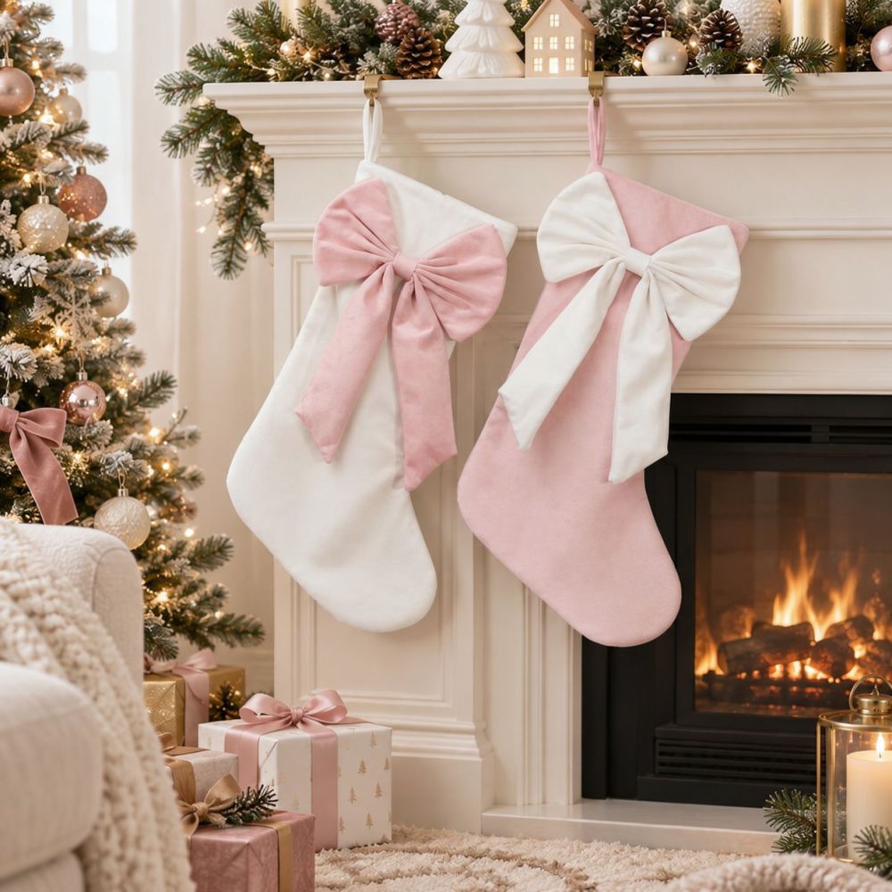 Meia de veludo natalina de 18  - Christmas Stocking Hanging avaliação e preço