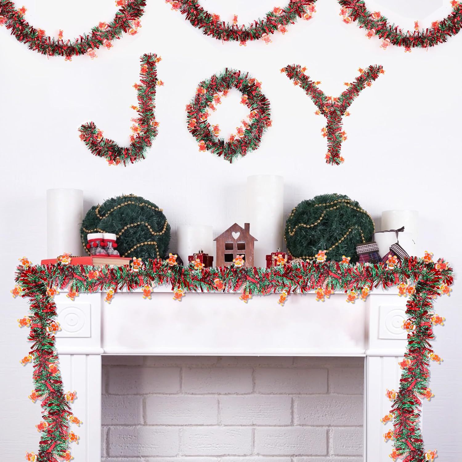 1--10PCS Guirlanda de Tinsel F - Tinsel Garland Decoration avaliação e preço